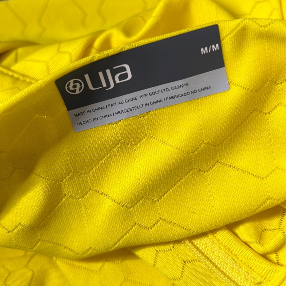 LIJA Bright Yellow Zip Up Tennis/Golf/Athletic Top M - Picture 5 of 7